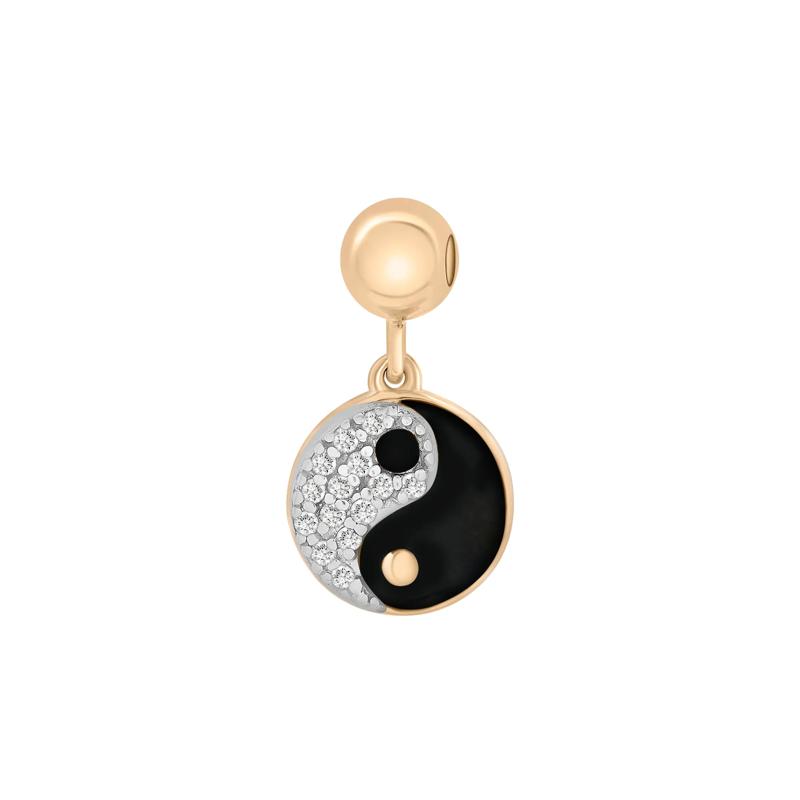 Diamond Accent Yin and Yang Bead Charm in Vermeil – Image 1 of 3
