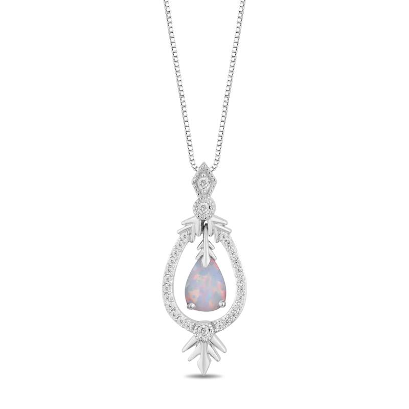 Elsa Opal and Diamond Pendant in Sterling Silver &#40;1/7 ct. tw.&#41; – Image 1 of 3