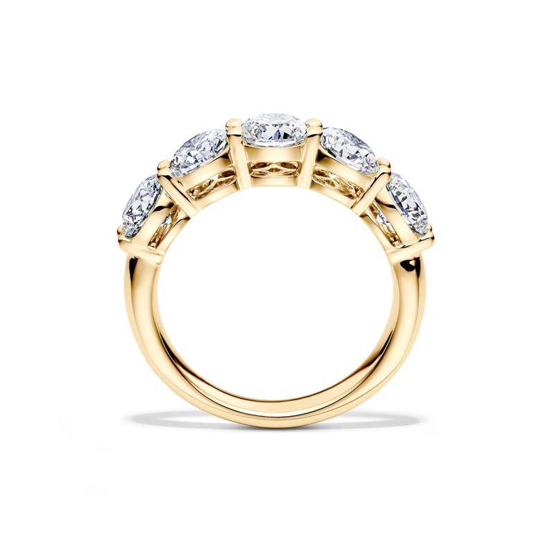 Lab Grown Diamond Five-Stone Anniversary Band in 14K Yellow Gold (3 ct. tw.) – Image 2 of 4