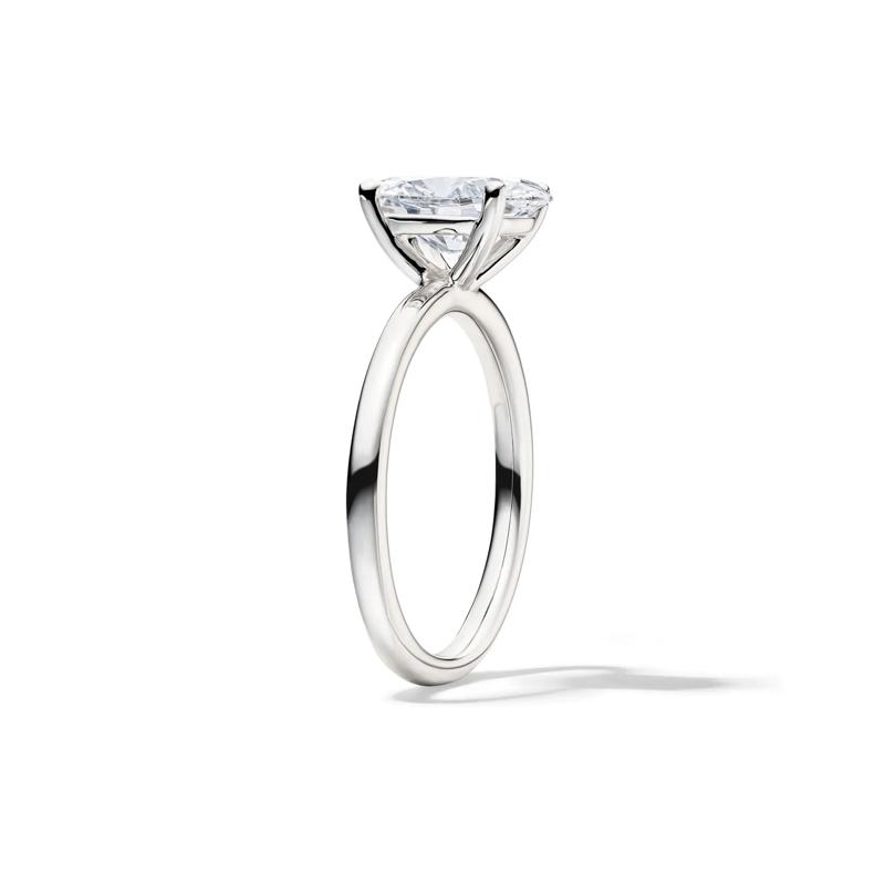 Lab Grown Diamond Oval Solitaire Engagement Ring in 14k White Gold &#40;2 ct.&#41; – Image 3 of 4