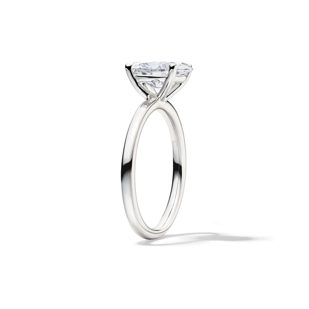 Lab Grown Diamond Oval Solitaire Engagement Ring in 14k White Gold (2 ct.) – Image 3 of 4