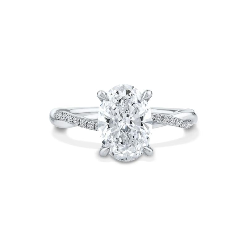 Lab Grown Diamond Oval-Shaped Engagement Ring in Platinum &#40;2 1/7 ct. tw.&#41; – Image 1 of 4