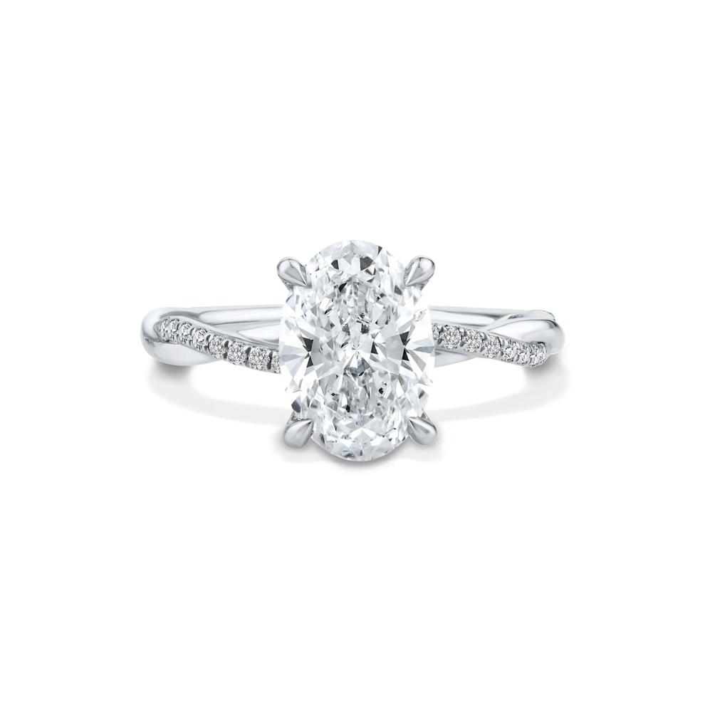 Lab Grown Diamond Oval-Shaped Engagement Ring in Platinum (2 1/7 ct. tw.) – Image 1 of 4
