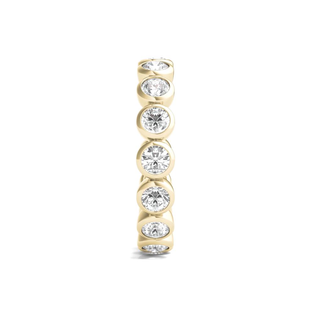 Round Lab Grown Diamond Bezel-Set Eternity Band in 14K Yellow Gold (2 ct. tw.) – Image 3 of 3