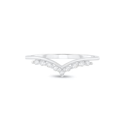 Diamond Contour Band in 10K White Gold (1/10 ct. tw.)