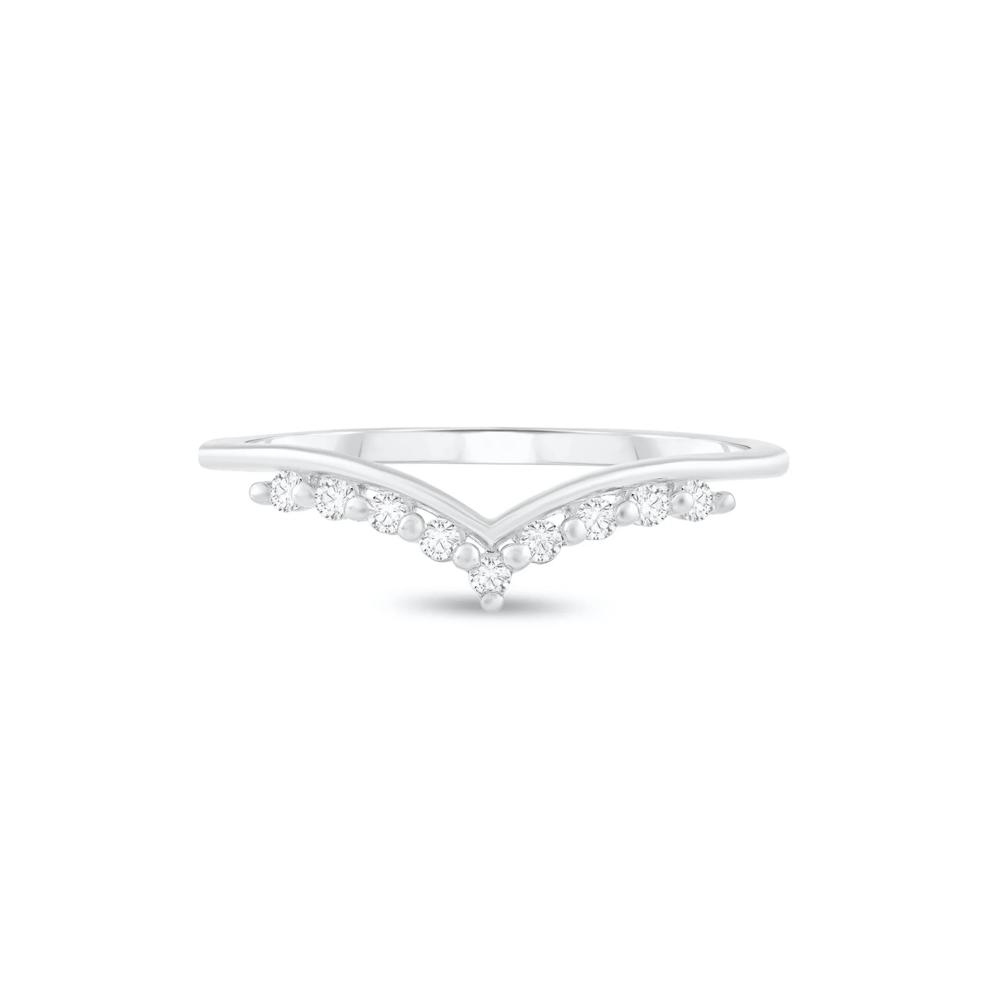 Diamond Contour Band in 10K White Gold (1/10 ct. tw.) – Image 1 of 4