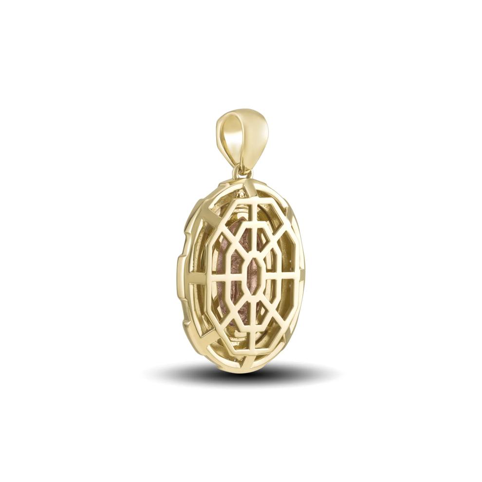 Men's Diamond Lady of Gaudalupe Charm in 10K Yellow &amp; Rose Gold (1/8 ct. tw.) – Image 2 of 4