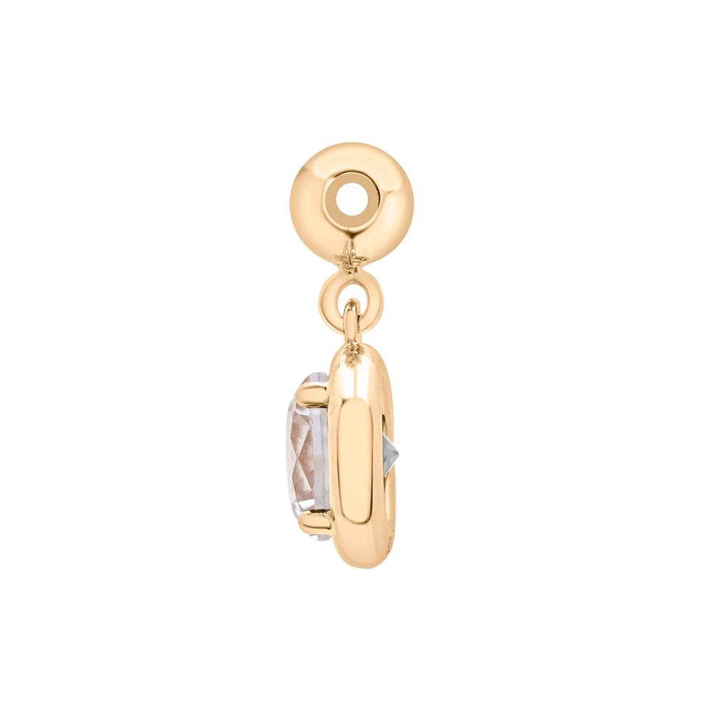 Lab-Created White Sapphire Birthstone Bead Charm in Vermeil – Image 2 of 3