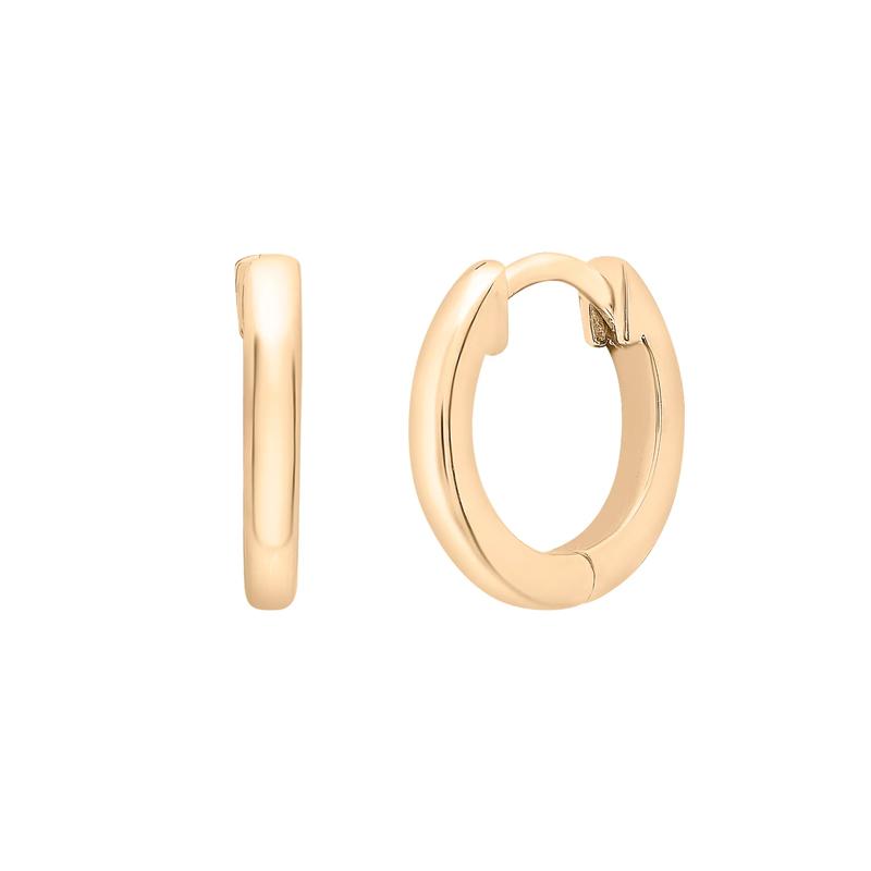 Thin Huggie Hoop Earrings in Vermeil, 12MM – Image 1 of 4