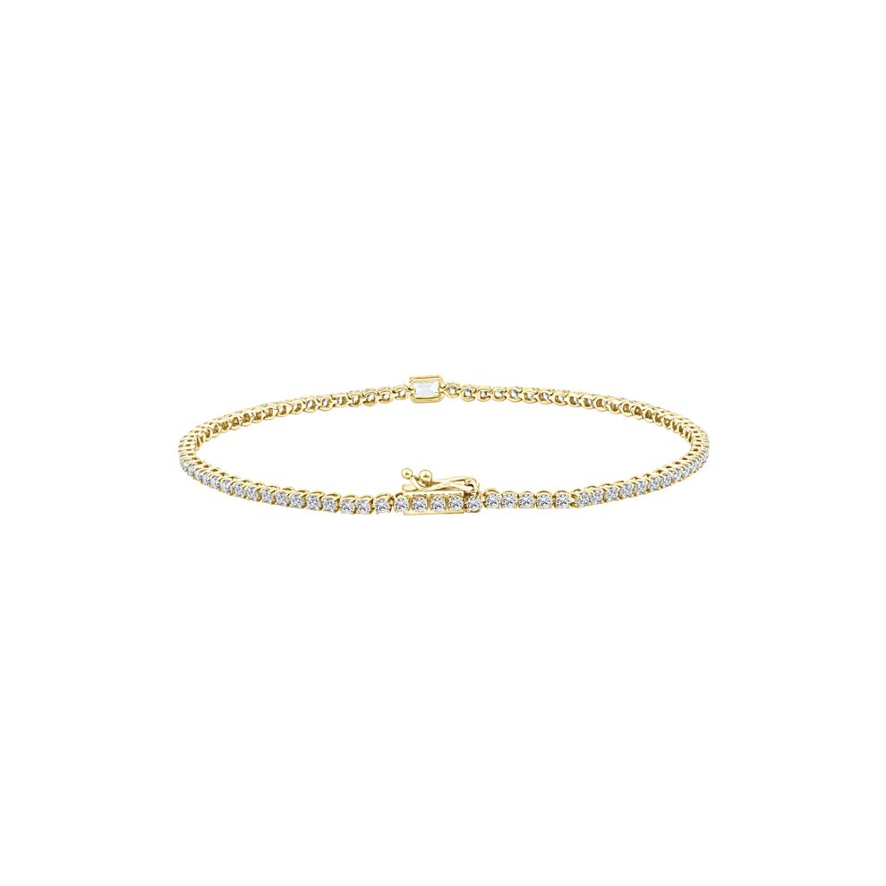 Lab Grown Diamond Line Bracelet in 10K Yellow Gold (2 ct. tw.) – Image 2 of 2