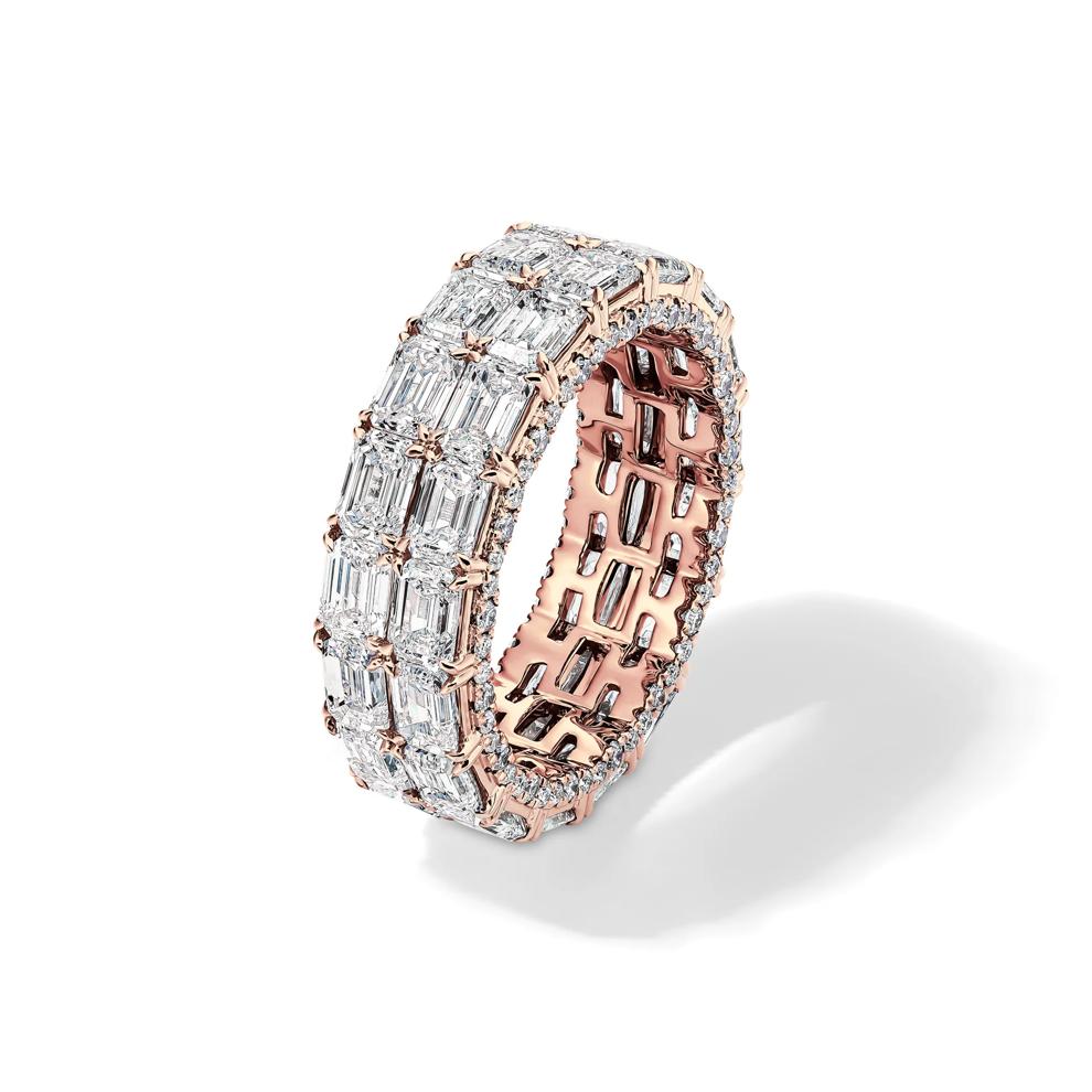 Lab Grown Diamond Double Row Eternity Band in 14K Rose Gold (9 ct. tw.) – Image 4 of 4