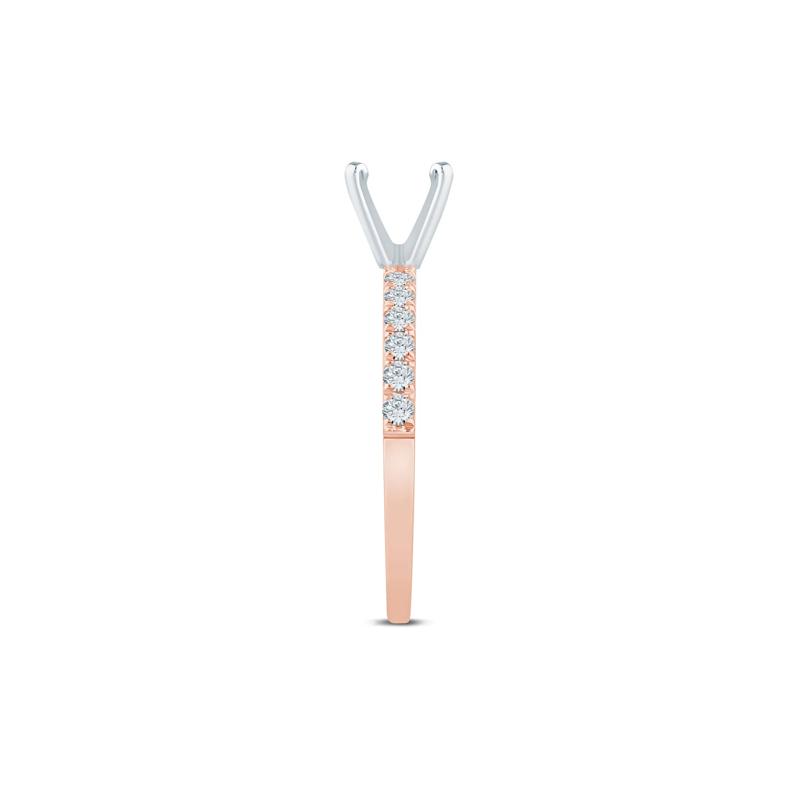 Diamond Semi-Mount Engagement Ring in 14K White and Rose Gold (1/4 ct. tw.) (Setting Only) – Image 6 of 6