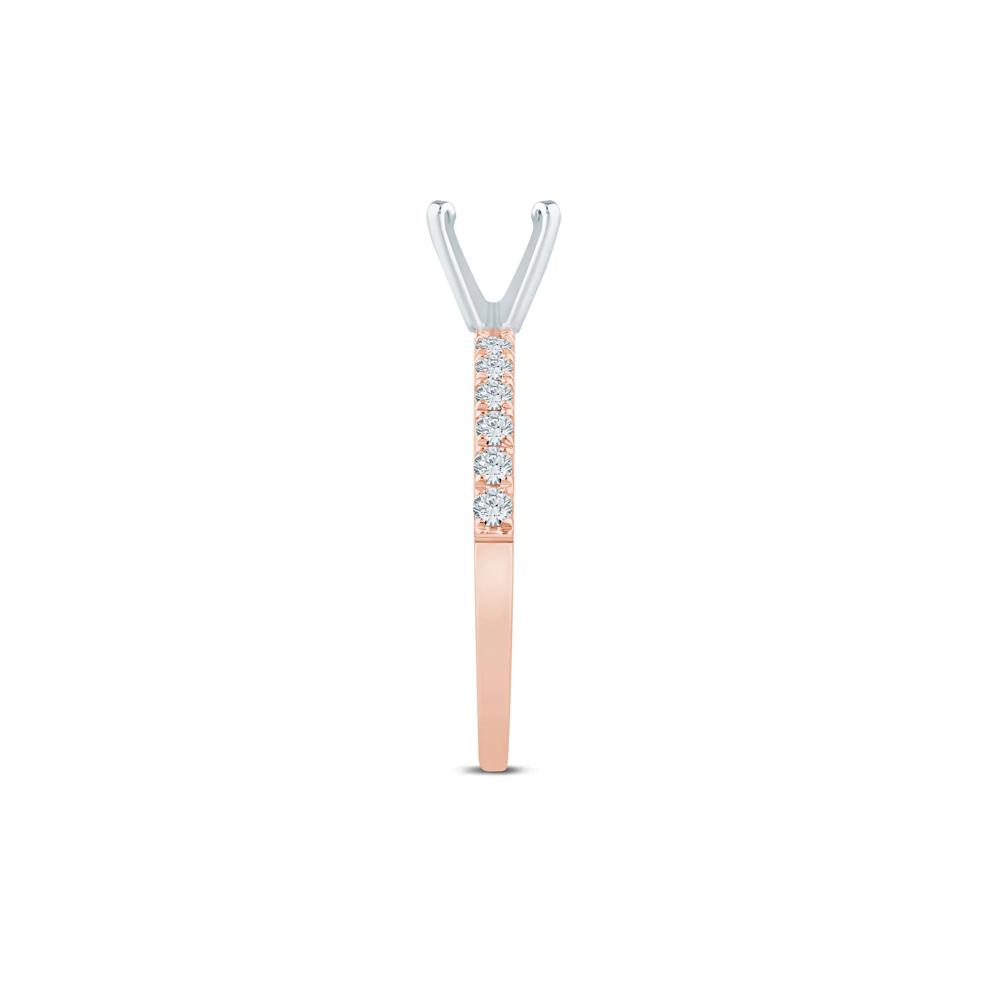 Diamond Semi-Mount Engagement Ring in 14K White and Rose Gold (1/4 ct. tw.) (Setting Only) – Image 6 of 6