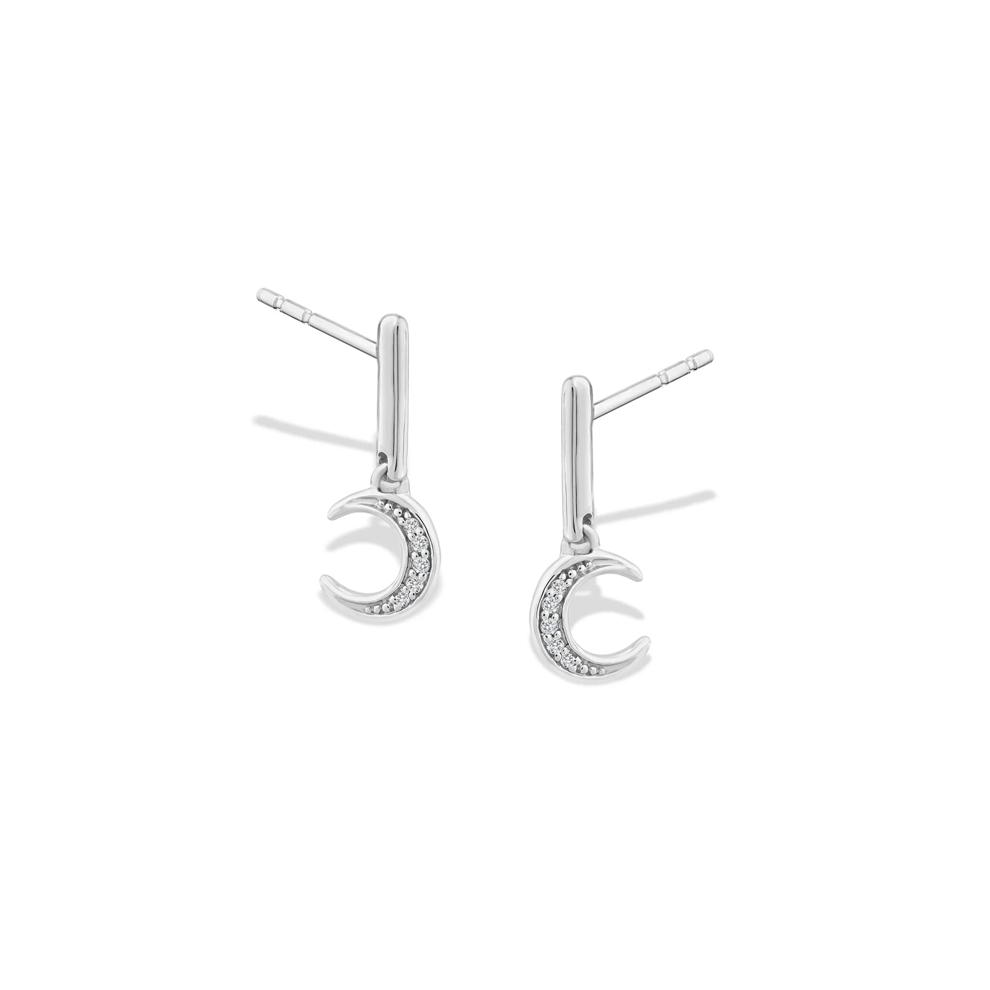 Diamond Accent Drop Earrings in Sterling Silver – Image 1 of 2