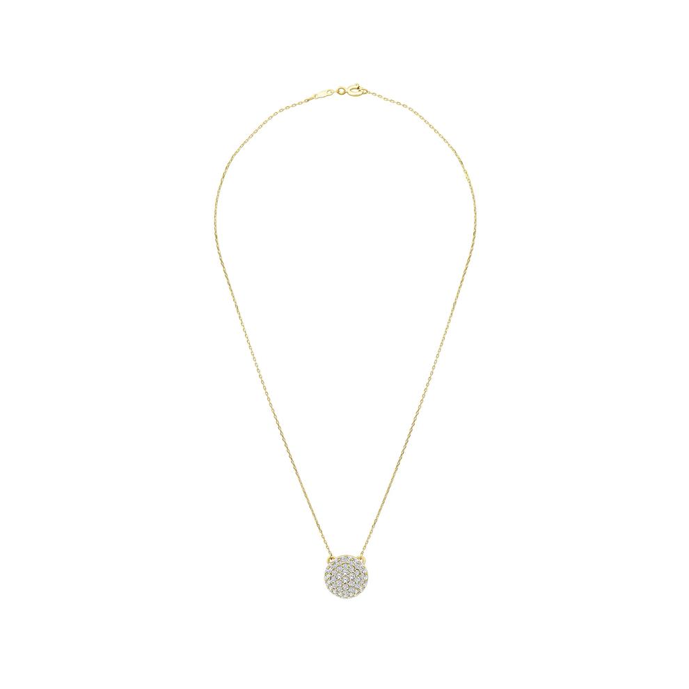 Diamond Domed Pendant in 10K Yellow Gold (1/3 ct. tw.) – Image 2 of 4