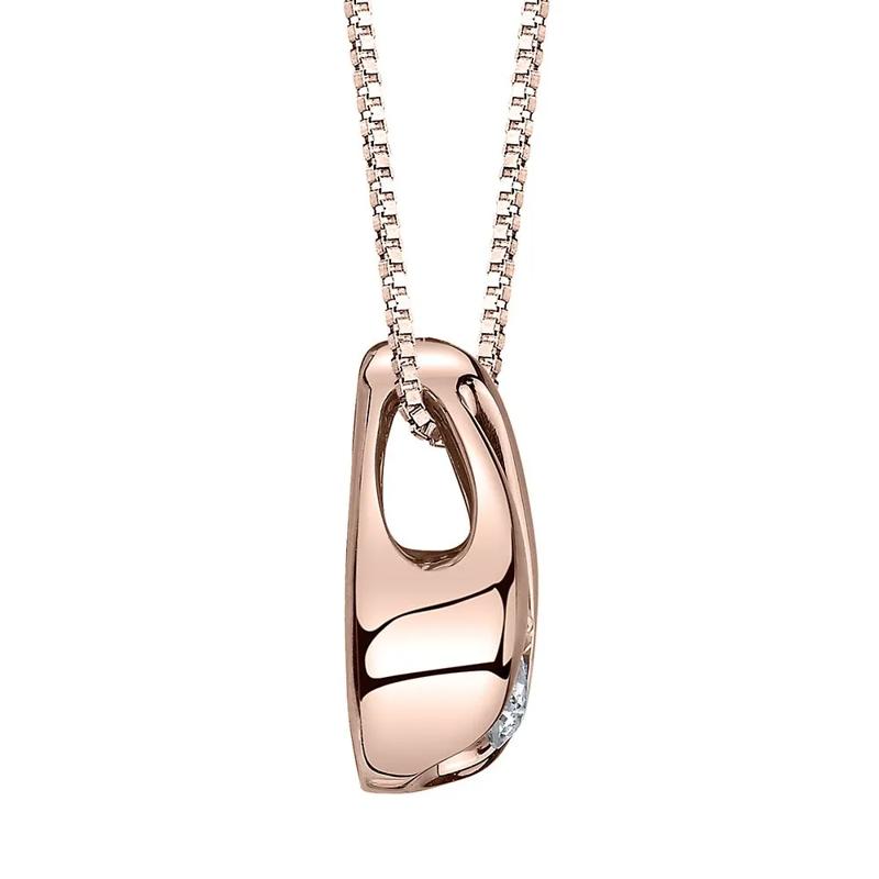 1/10 ct. tw. Diamond Pendant in 14K Rose Gold – Image 2 of 3