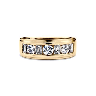Men's Lab Grown Diamond Channel-Set Wedding Band in 10K Yellow Gold (2 ct. tw.)