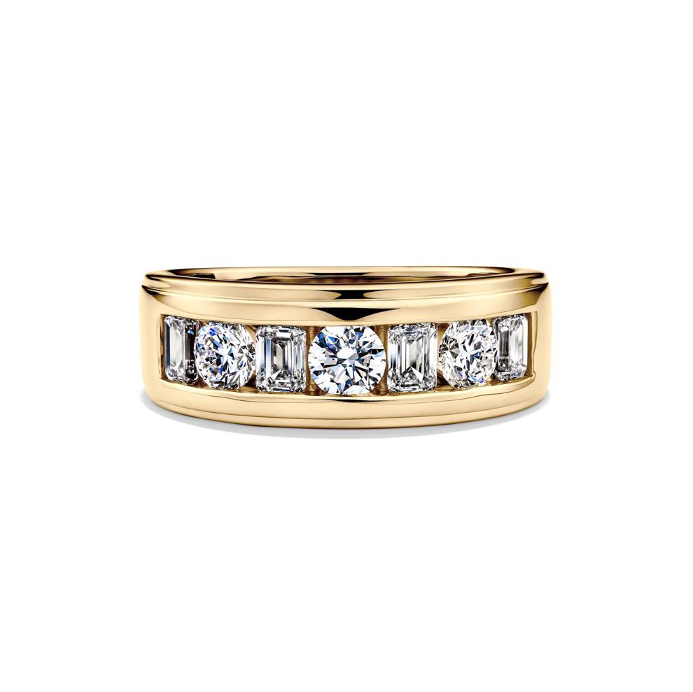 Men's Lab Grown Diamond Channel-Set Wedding Band in 10K Yellow Gold (2 ct. tw.) – Image 1 of 4