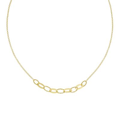 Oval Link Frontal Chain Necklace in 14K Yellow Gold, 18"