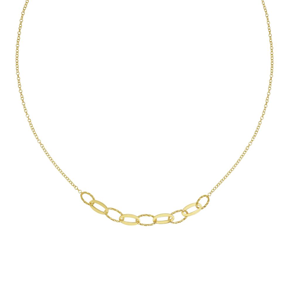 Oval Link Frontal Chain Necklace in 14K Yellow Gold, 18" – Image 1 of 3