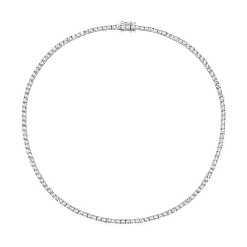 Lab-Created White Sapphire Tennis Necklace in Sterling Silver – Image 1 of 3