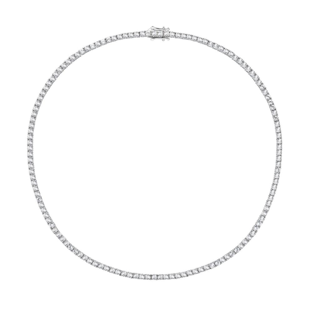 Lab-Created White Sapphire Tennis Necklace in Sterling Silver – Image 1 of 3