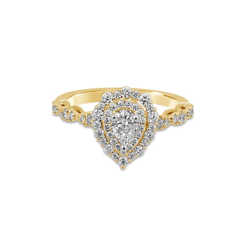 Charlize Pear-Shaped Diamond Engagement Ring in 14k Yellow Gold &#40;1 ct. tw.&#41; – Image 1 of 3