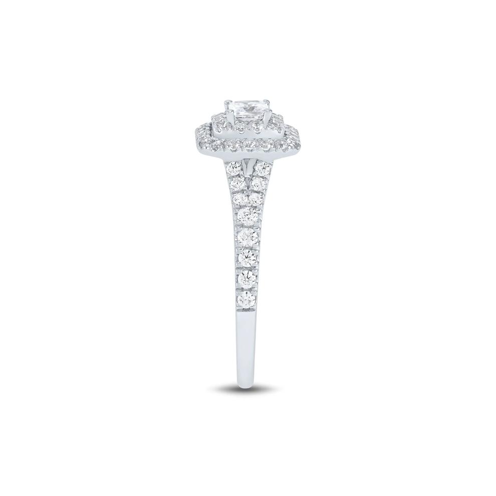 Princess-Cut Double Halo Engagement Ring in 14K White Gold (3/4 ct. tw.) – Image 3 of 3