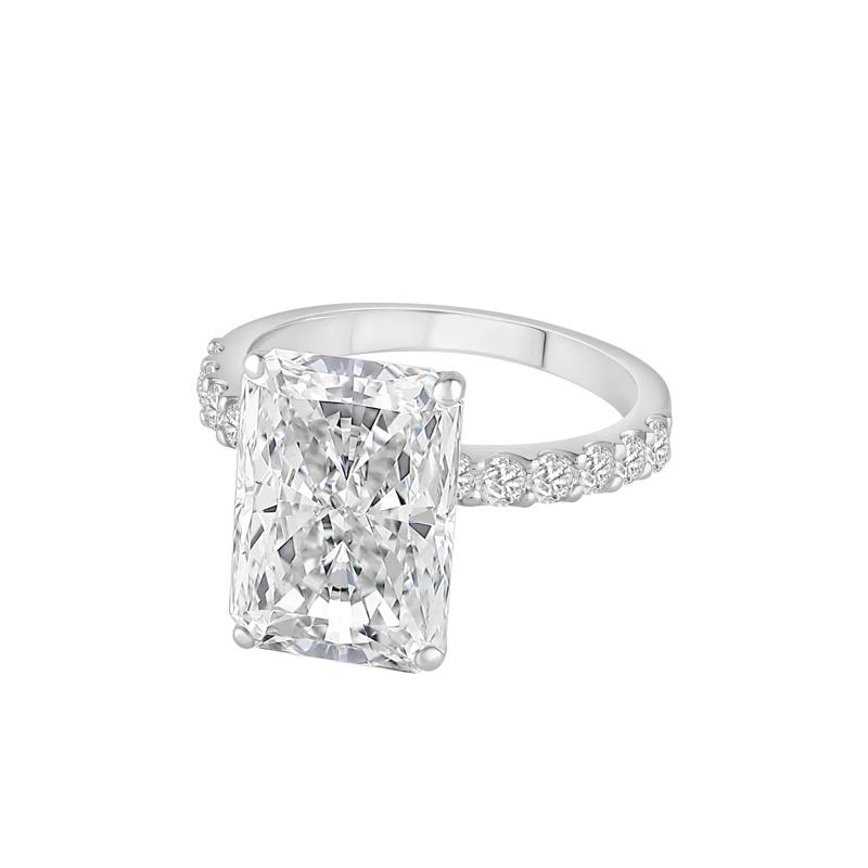 Lab Grown Diamond Radiant Brilliant-Cut Engagement Ring in 14K White Gold &#40;7 3/4 ct. tw.&#41; – Image 4 of 4