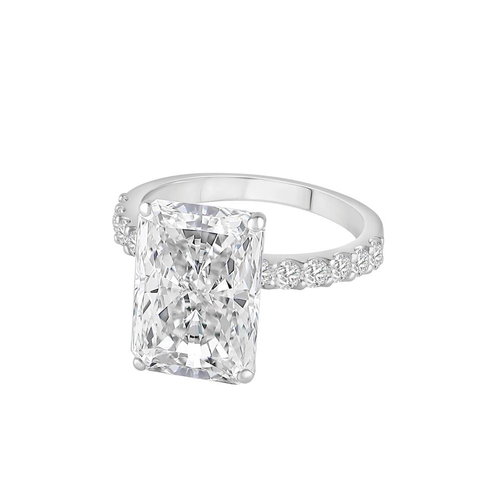 Lab Grown Diamond Radiant Brilliant-Cut Engagement Ring in 14K White Gold (7 3/4 ct. tw.) – Image 4 of 4