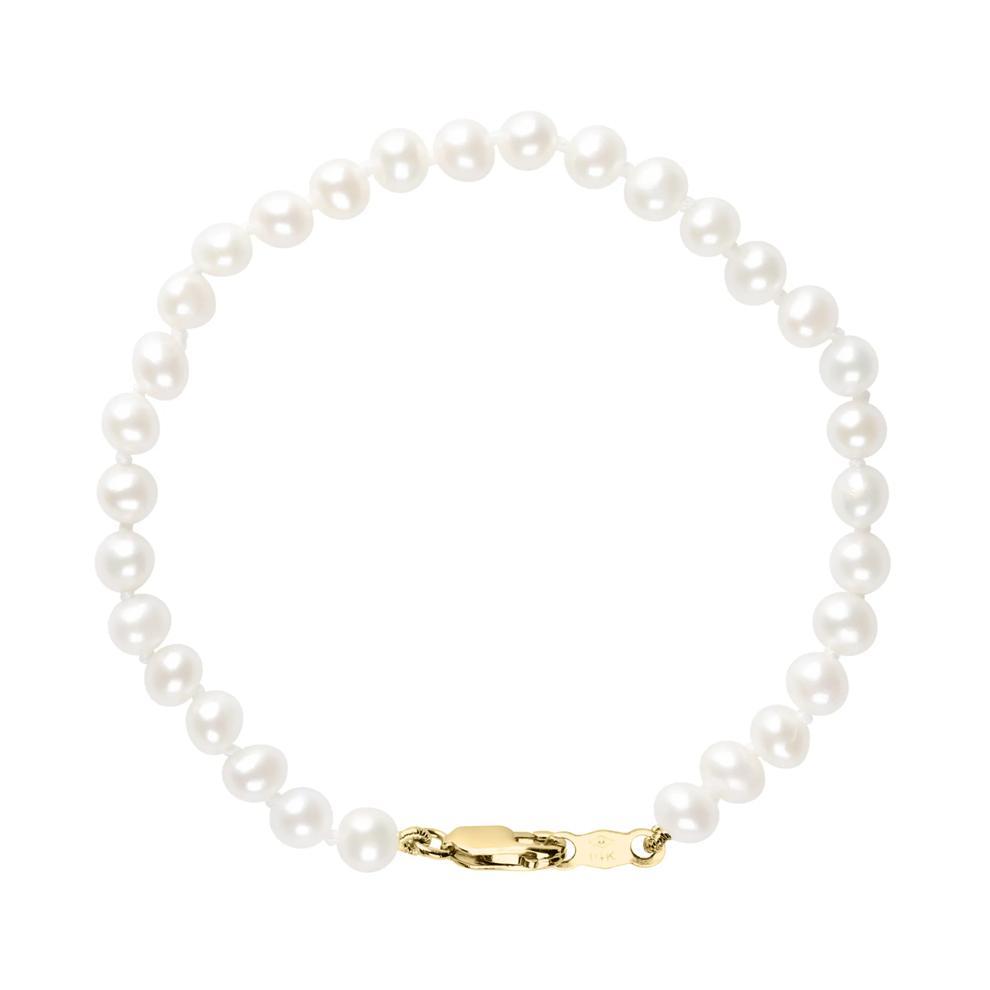 White Freshwater Cultured Pearl Bracelet in 14K Yellow Gold, 5.75" – Image 1 of 1