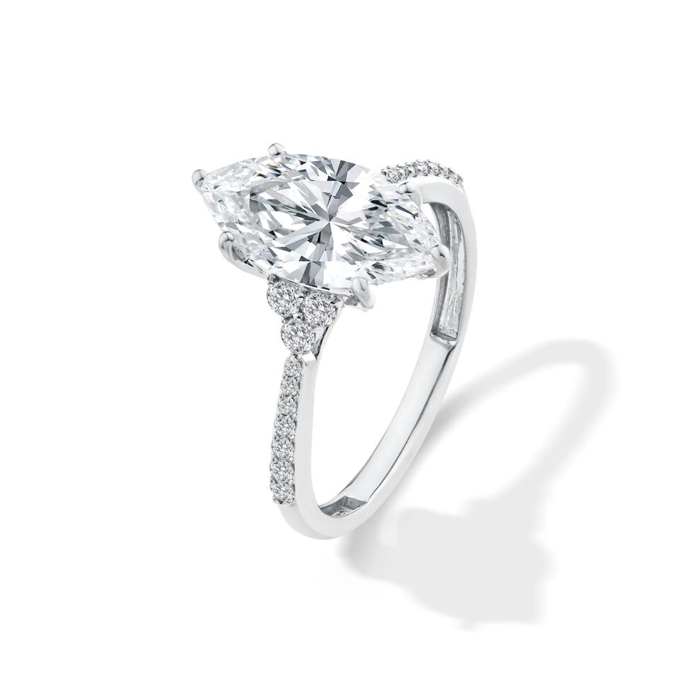 Lab Grown Diamond Marquise Engagement Set in 14K White Gold (3 ct. tw.) – Image 4 of 6