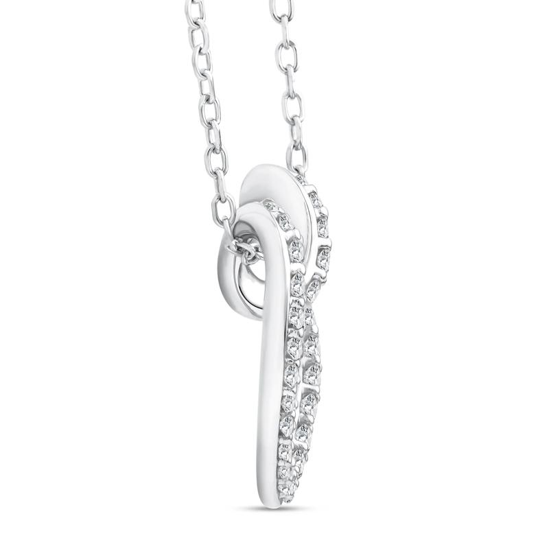 Lab Grown Diamond Heart Pendant in 10K White Gold &#40;1/5 ct. tw.&#41; – Image 2 of 3