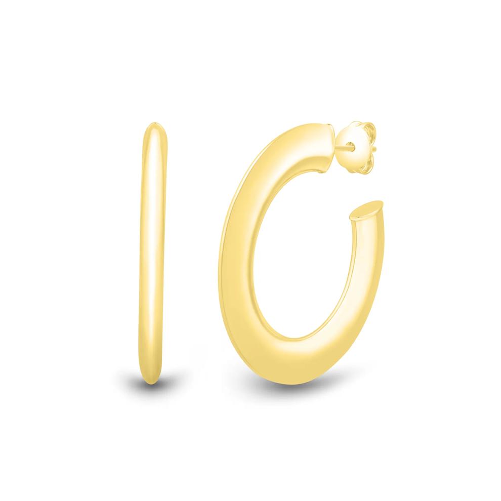 Round Open Tube Hoop in Vermeil, 28MM – Image 1 of 4