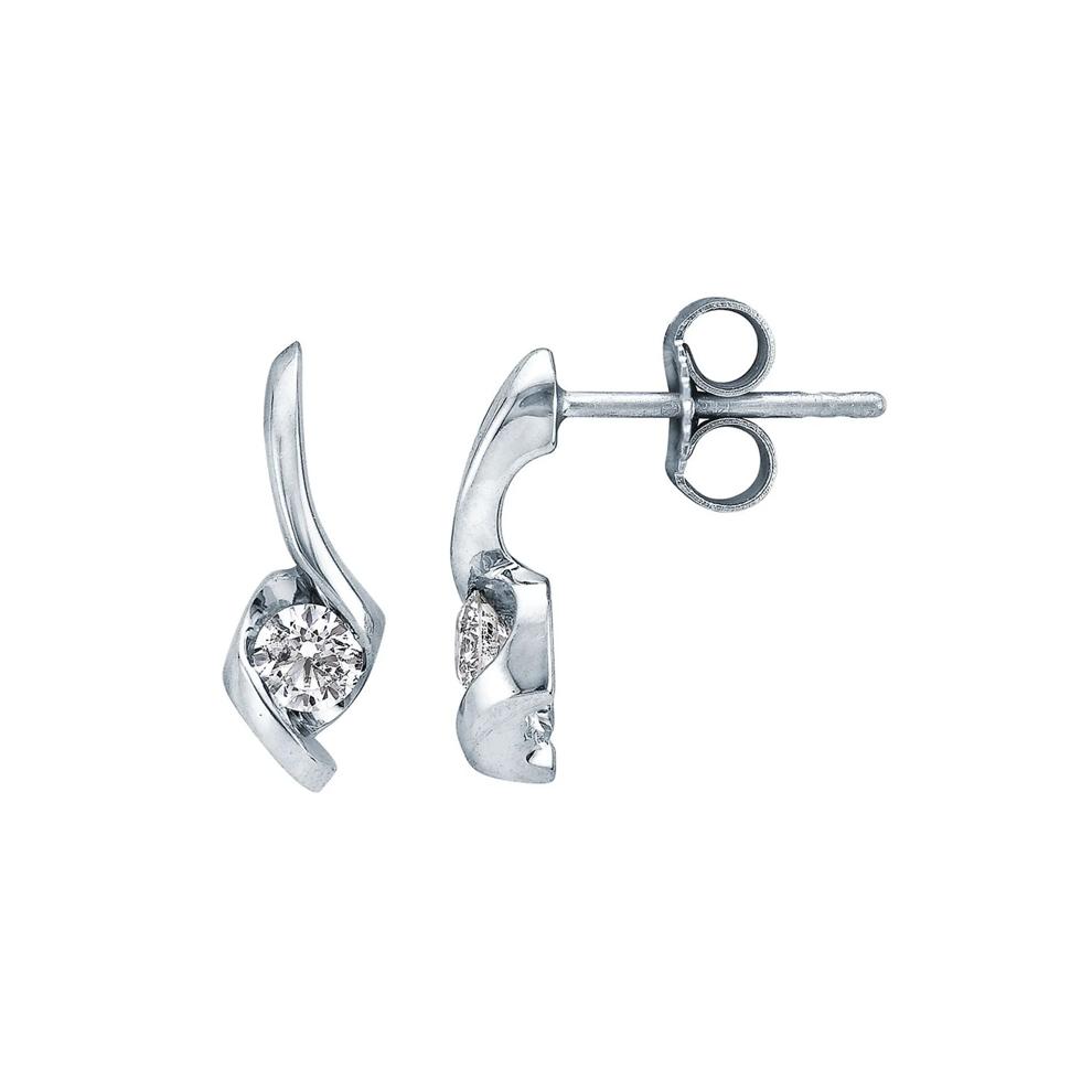 1/5 ct. tw. Diamond Drop Earrings in 14K White Gold – Image 2 of 2