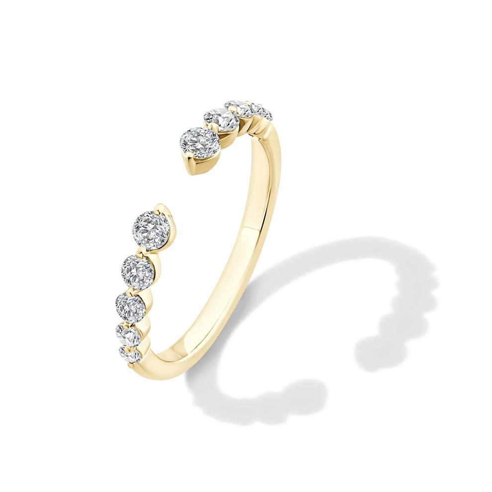 Lab Grown Diamond Open Cuff Anniversary Band in 14K Yellow Gold (1/2 ct. tw.) – Image 4 of 4