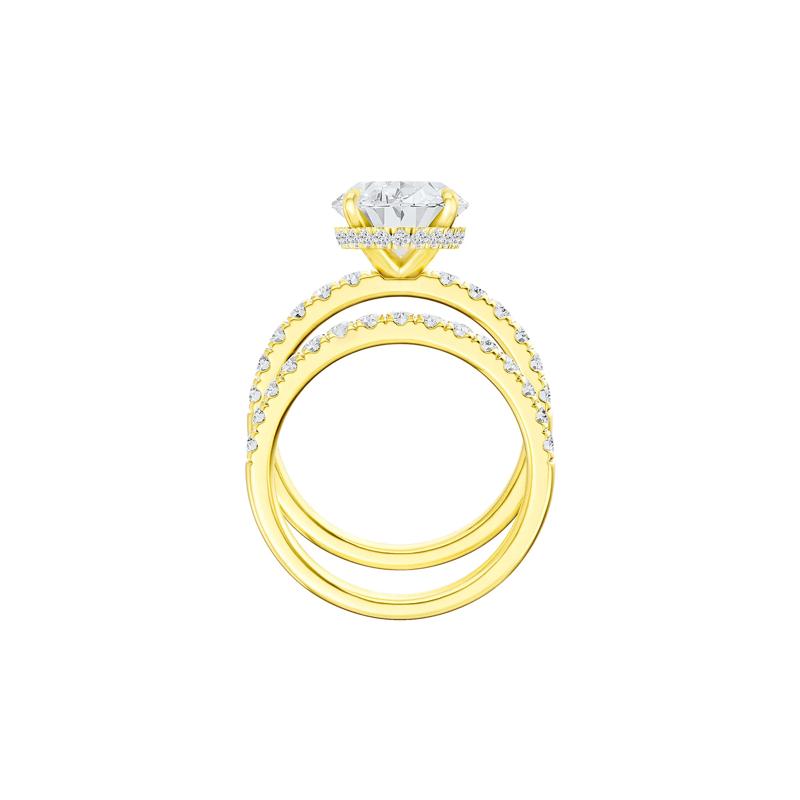 Lab Grown Diamond Oval Bridal Set in 14K Yellow Gold &#40;5 ct. tw.&#41; – Image 2 of 5