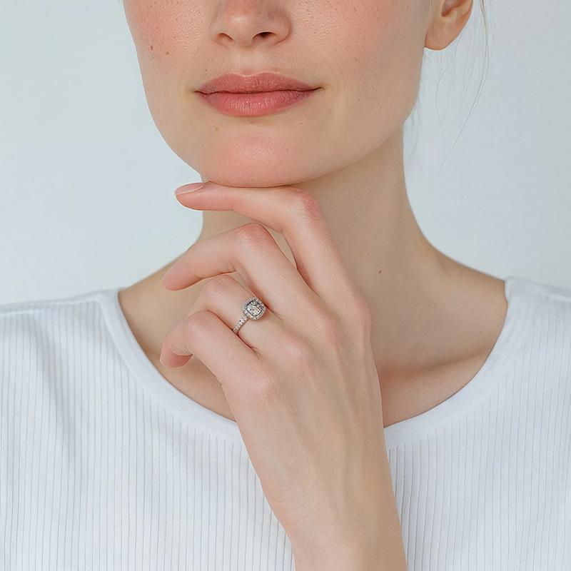 1 1/2 ct. tw. Diamond Halo Engagement Ring in 14K White Gold – Image 5 of 5