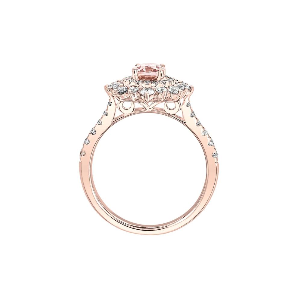 Morganite &amp; 3/4 ct. tw. Diamond Ring in 14K Rose Gold – Image 2 of 3
