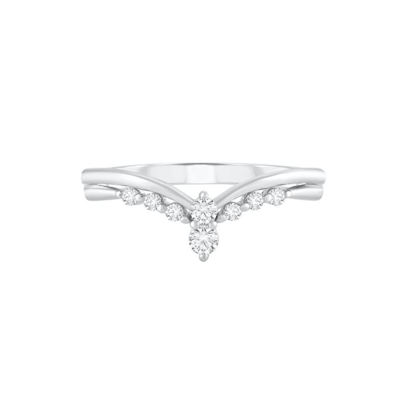 Diamond Chevron Contour Band in 10K Gold (1/5 ct. tw.) – Image 1 of 1