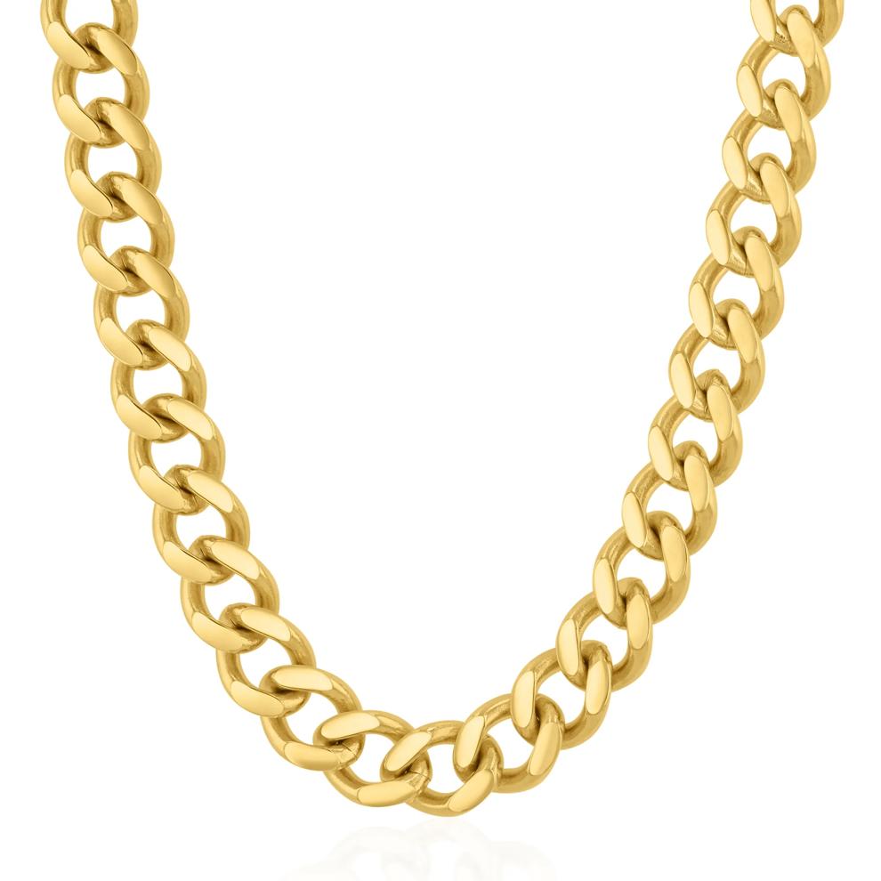 Yellow Ion-Plated Curb Link Chain in Stainless Steel, 7.5MM, 24" – Image 1 of 3
