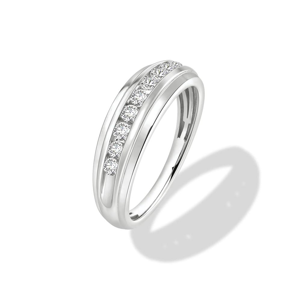 Men's Diamond Graduated Nine-Stone Band in 10K White Gold (1/2 ct. tw.) – Image 4 of 4