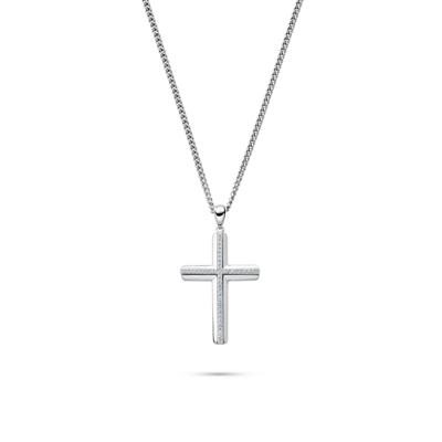 1/4 ct. tw. diamond cross pendant in sterling silver