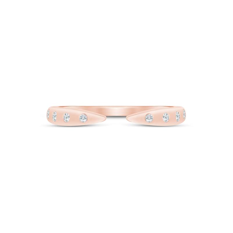 Lab Grown Diamond Burnished Open Band in 14K Rose Gold &#40;1/10 ct. tw.&#41; – Image 1 of 3