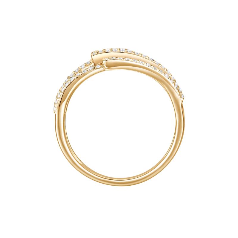 Ruby and Diamond Ribbon Ring in 10K Yellow Gold &#40;1/2 ct. tw.&#41; – Image 2 of 3