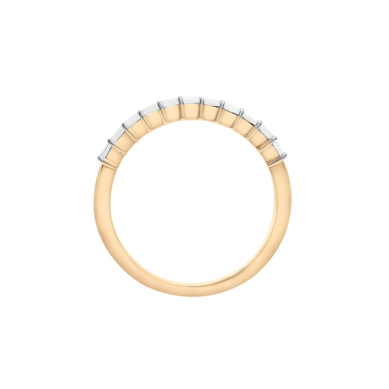 Diamond Baguette Horizontal Bar Ring in 14K Yellow Gold &#40;1/7 ct. tw.&#41; – Image 2 of 7
