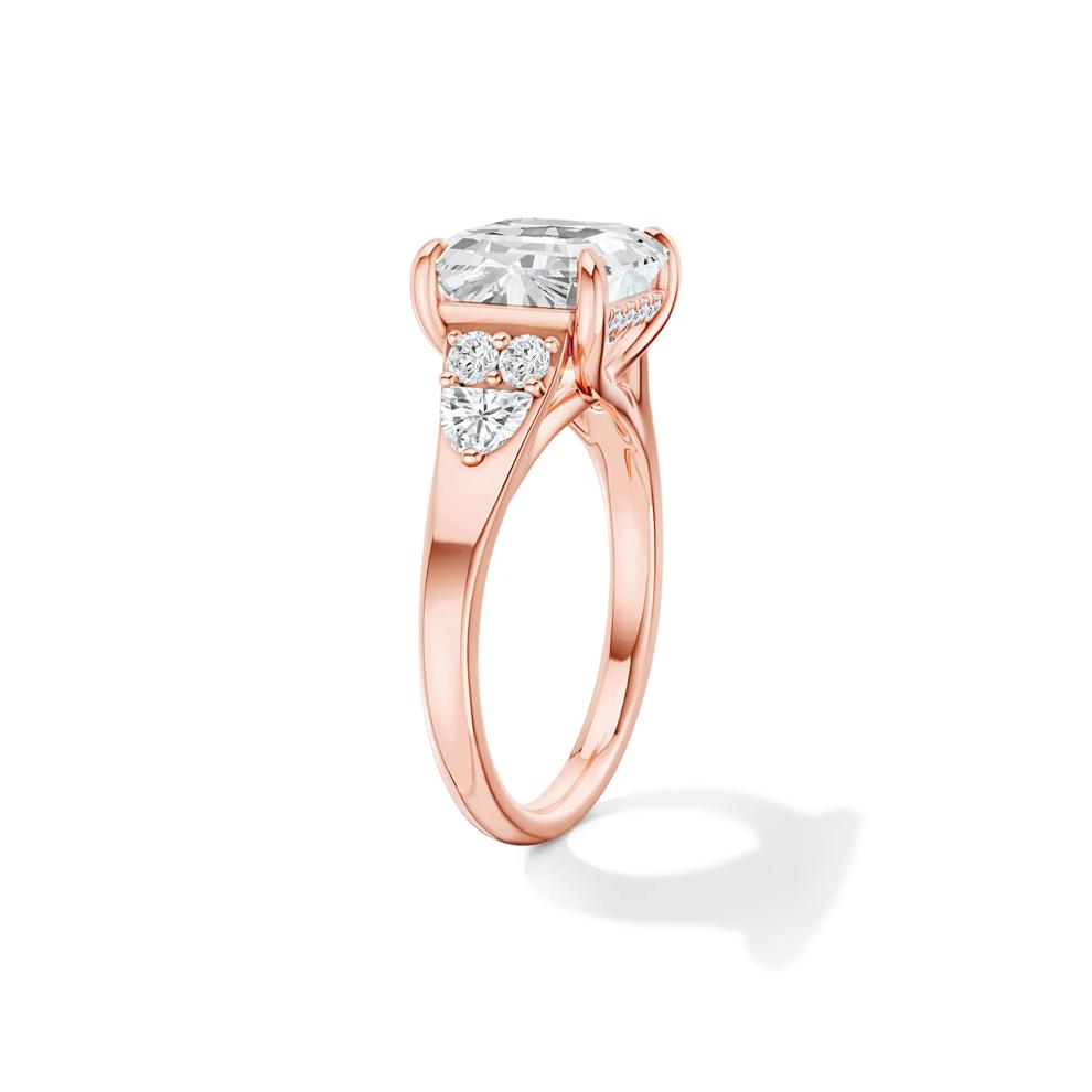 Wilma Lab Grown Diamond Asscher-Cut Center Engagement Ring in 14K Rose Gold (4 1/2 ct. tw.) – Image 3 of 4