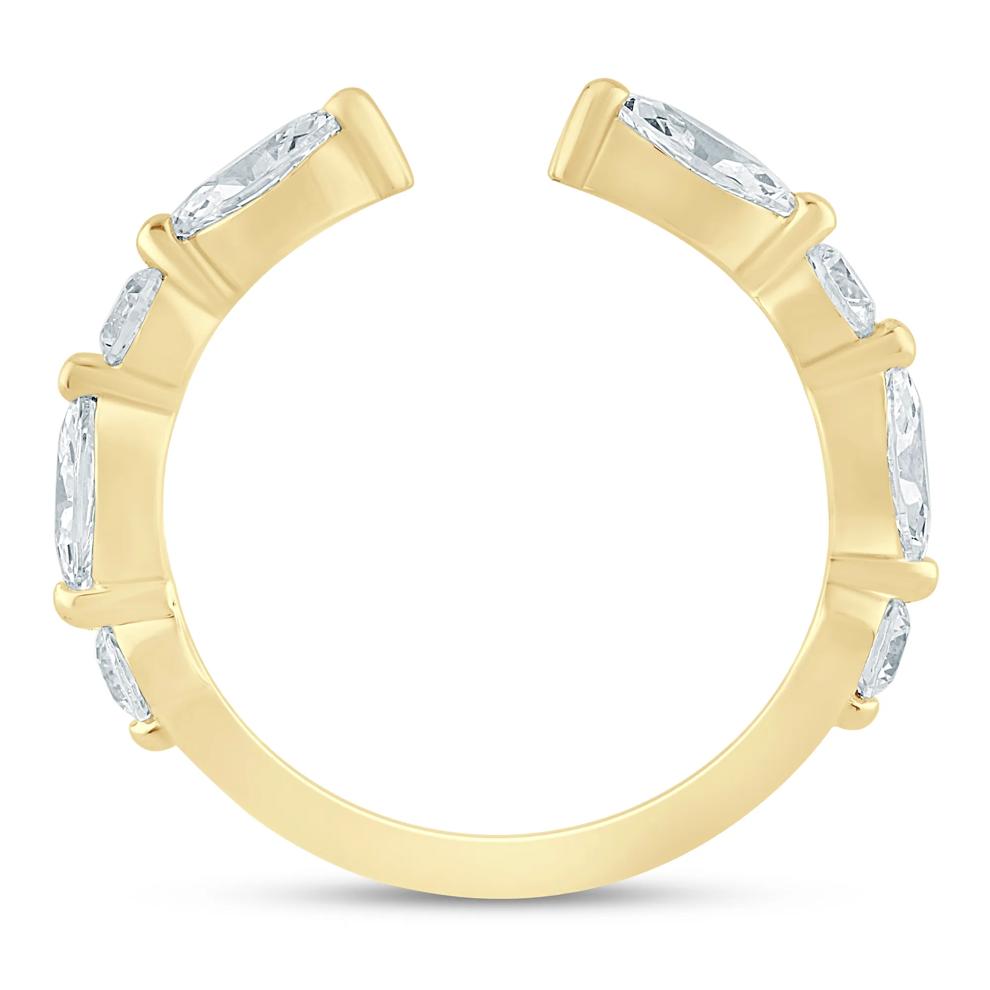 Lab Grown Diamond Round &amp; Marquise Open Anniversary Band in 14K Yellow Gold (1 ct. tw.) – Image 2 of 3