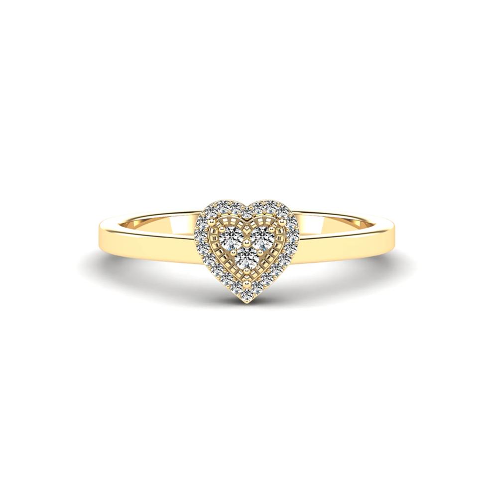 Diamond Halo Heart Ring in 14K Yellow Gold (1/8 ct. tw.) – Image 1 of 4