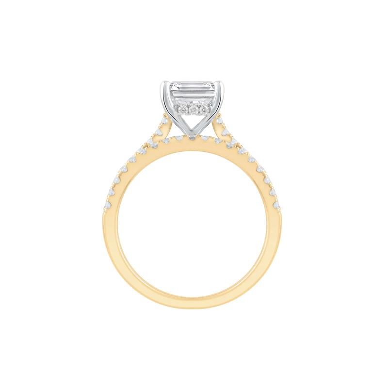 Lab Grown Diamond Emerald-Cut Wedding Set in 14K Yellow Gold (3 &frac12; ct. tw.) – Image 2 of 3